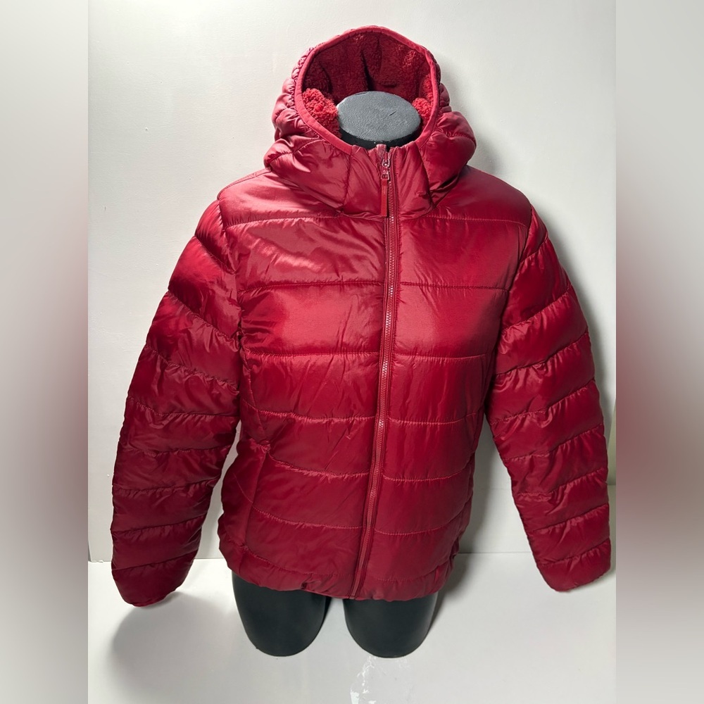 TNA Down Filled Red Hooded Women's Puffer Jacket